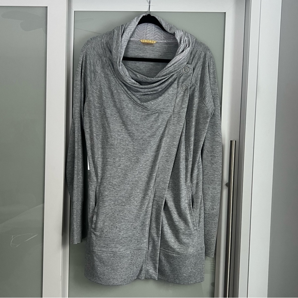 Gray Cowl Neck Sweater Cardigan - Women